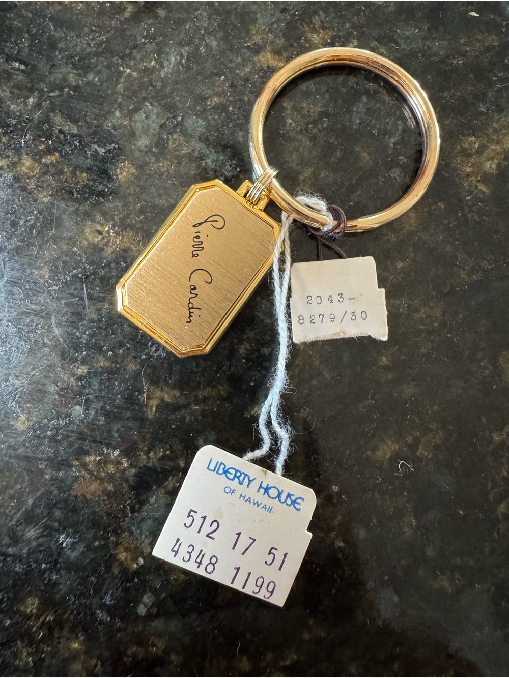 Pierre Cardin Gold Rectangular Signature Keyring